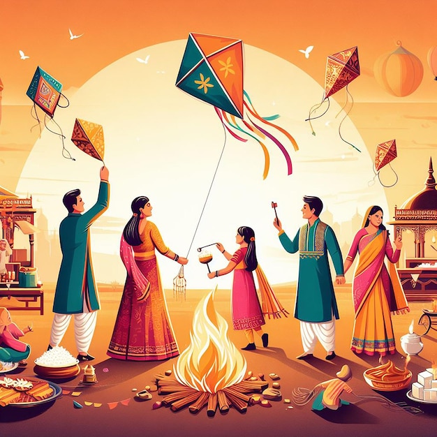 Photo design for lohri makar sankranti event