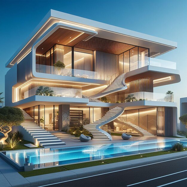 Design of luxury modern house generative AI