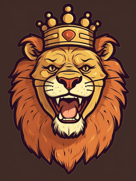 Design of Majestic lion design for tshirt and sticker perfect for animal lovers