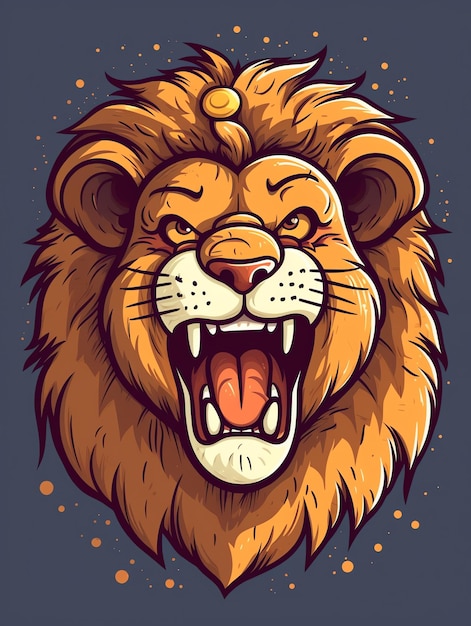 Design of Majestic lion design for tshirt and sticker perfect for animal lovers