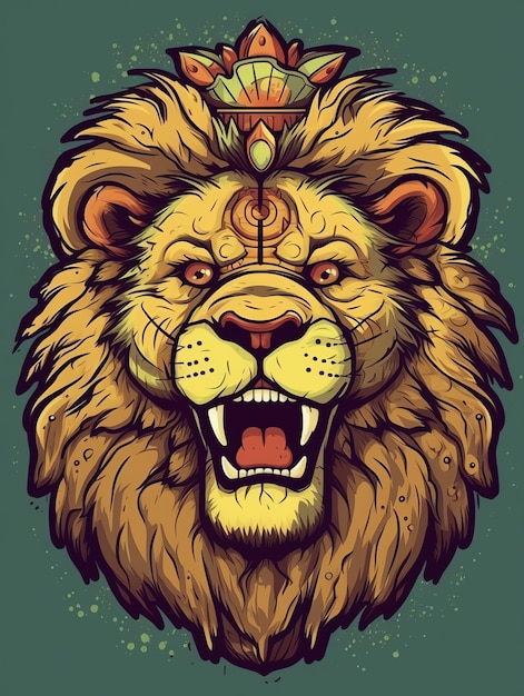 Design of Majestic lion design for tshirt and sticker perfect for animal lovers