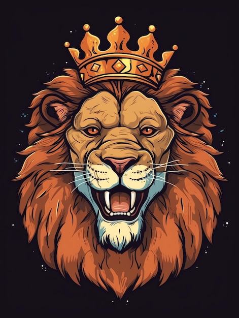 Design of Majestic lion design for tshirt and sticker perfect for animal lovers