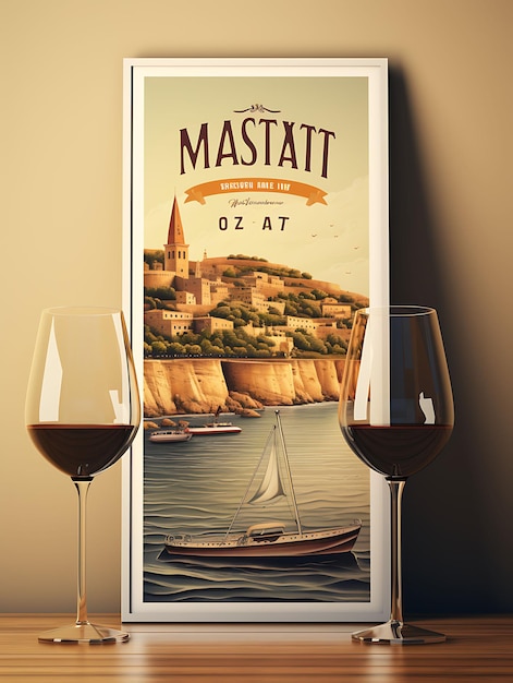 Design of Malta Wine Wine Glass Pastizzi Fort Ochre Tones Poster Human Poster Flyer Menu Figma Web