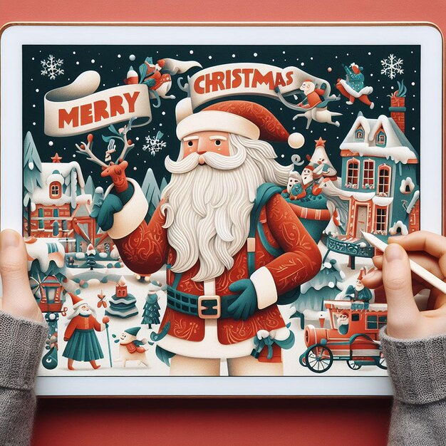 Design for a Merry Christmas with Santa Claus