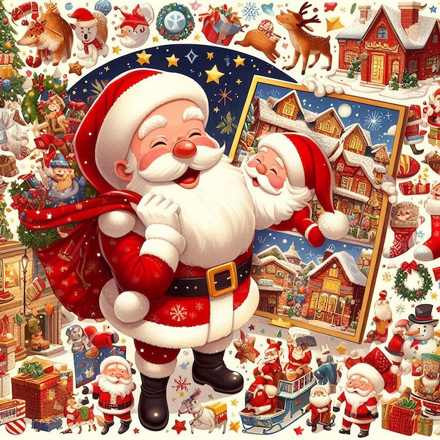 Design for a merry christmas with santa claus