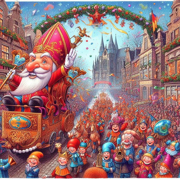 Design for Merry Christmas with Sinterklaas