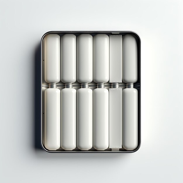 Design of Metal Tin Packaging Hinged Metal Tin Tea Bags Decor Blank Pa Photo Concept Idea Creative