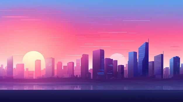 Photo design a minimalist cityscape with sleek skyscrapers and subtle gradients