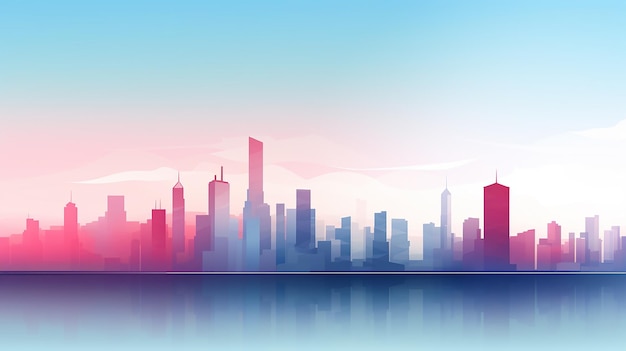 Photo design a minimalist cityscape with sleek skyscrapers and subtle gradients