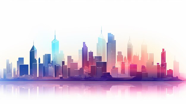 Photo design a minimalist cityscape with sleek skyscrapers and subtle gradients