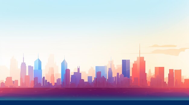 Photo design a minimalist cityscape with sleek skyscrapers and subtle gradients