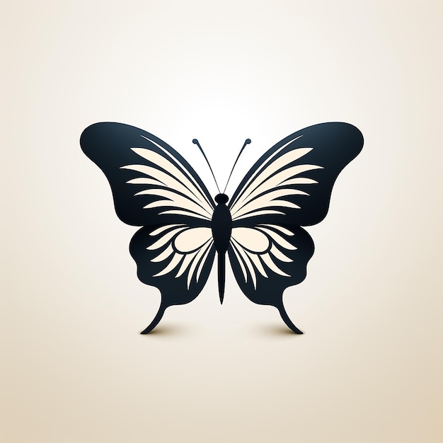 Design a minimalist illustration of the butterfly symbol in a sleek and stylish manner