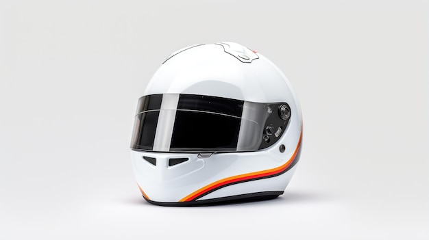 Photo design for a minimalist racing helmet mockup on a plain background