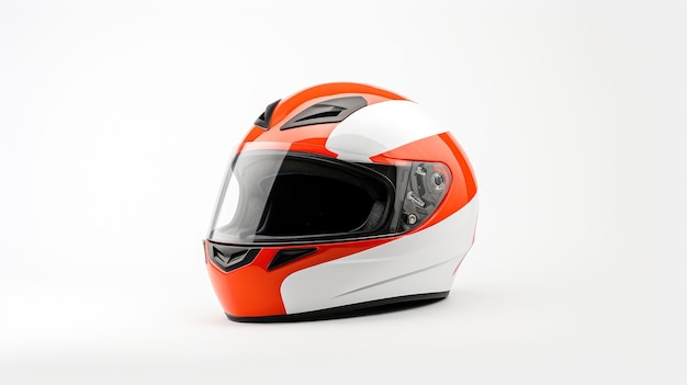 Photo design for a minimalist racing helmet mockup on a plain background