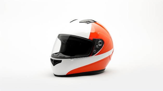 Photo design for a minimalist racing helmet mockup on a plain background