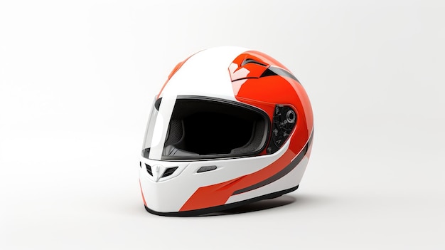 Photo design for a minimalist racing helmet mockup on a plain background