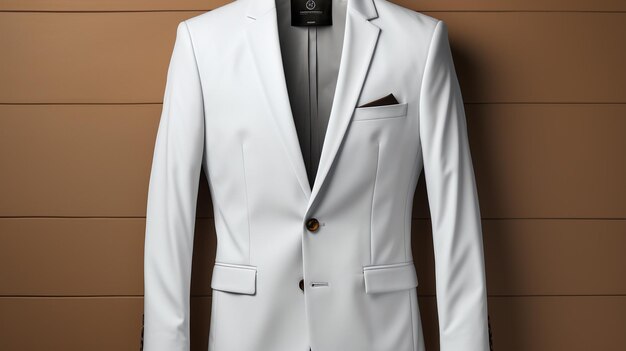 Foto mockup di progettazione per lo sfondo del blazer bianco classico