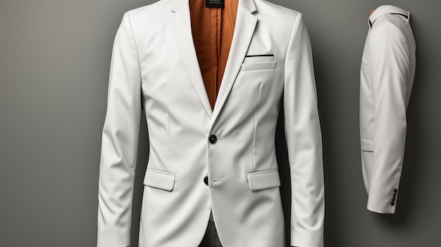 Foto mockup di progettazione per lo sfondo del blazer bianco classico