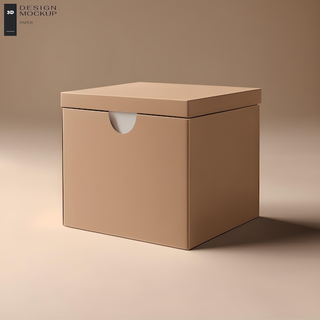 사진 뚜껑이 달린 종이 상자 디자인 모형