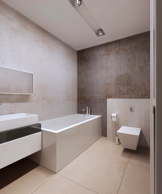 Design of modern bathroom interior