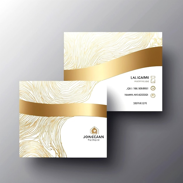 Design A Modern Business Card Template Golden And White Them
