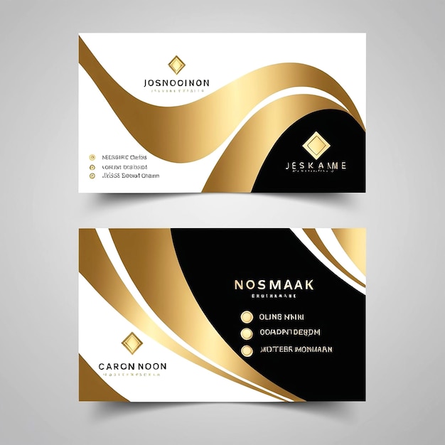 Design A Modern Business Card Template Golden And White Them