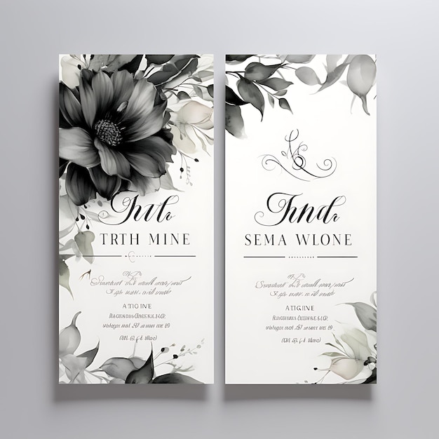 Photo design of modern calligraphy wedding invitation card rectangular shape 2d art flat clipart typo