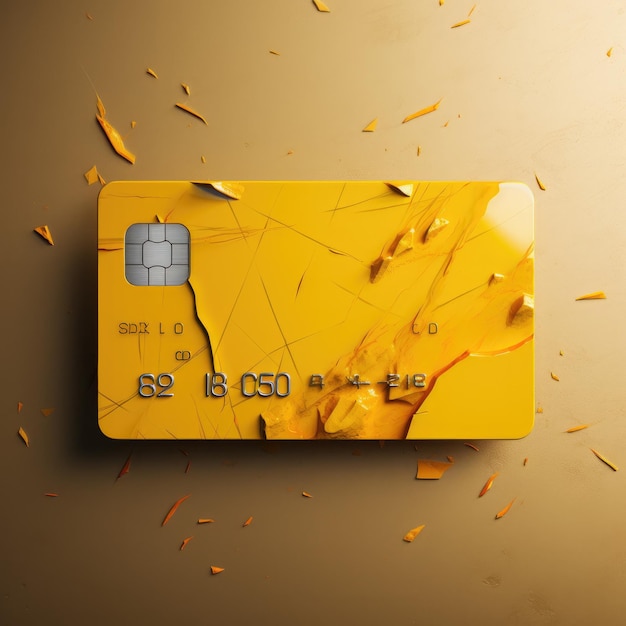 Design modern yellow credit or debit card on the light background Generative AI