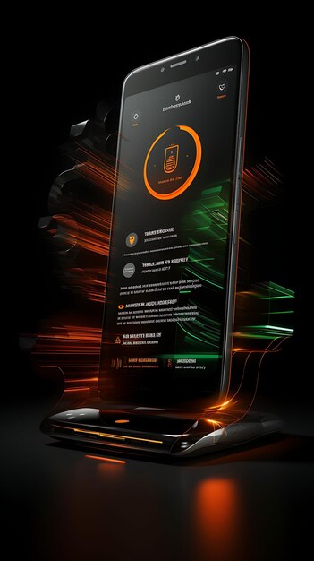 Photo design of motorola edge plus box with a black and orange palette lime web layout poster flyer art