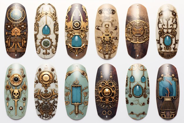 the design of the nail art is a symbol of the culture