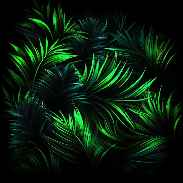 Design of Neon Jungle Wildlife Inspired Lines Tropical Foliage Neon Gr Clipart Tshirt Design Glow