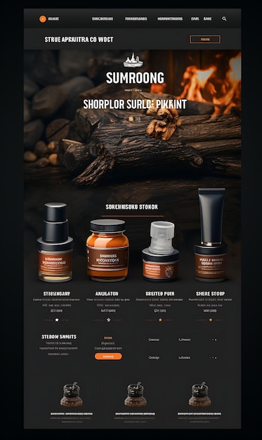 Design of Premium Beard Balm in a Wooden Box Rustic and Masculine Colo Web Poster Flyer Menu Art