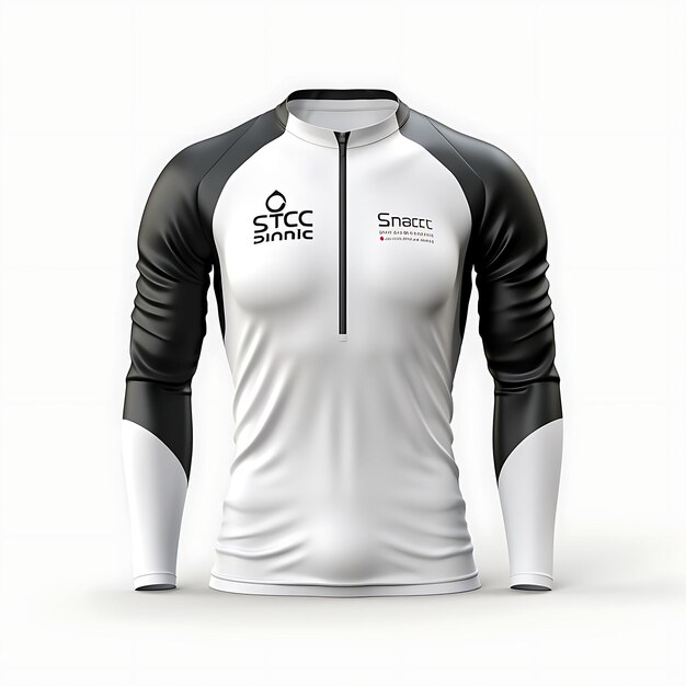 Photo design of rashguard made of quick drying fabric with upf protection an isolated on white bg blank