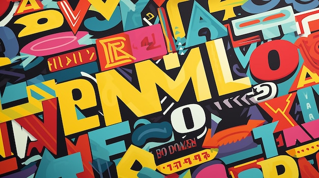 Photo design a retroinspired wallpaper with a pop art aesthetic and bold typography