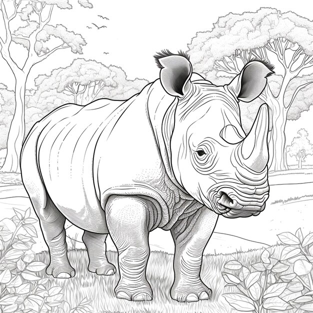 Photo design of rhinoceros