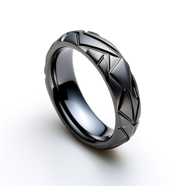 Foto design ring reverie verkent de schoonheid van geïsoleerde conceptuele en artistieke metalen ringen