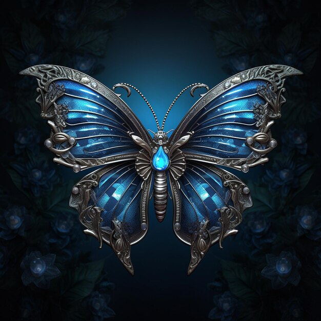 design for a sapphire butterfly brooch