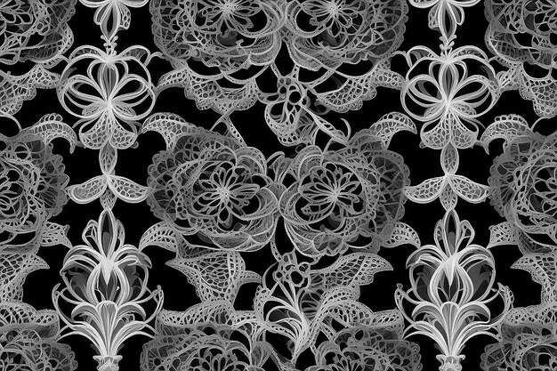 Design seamless monochrome lacy pattern Abstract decorative background Vector art No gradient
