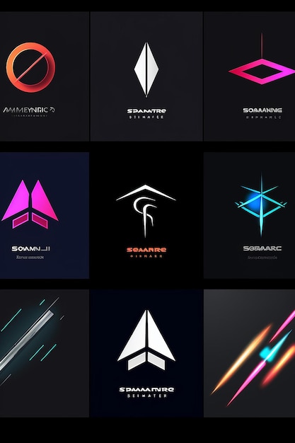 Photo design a simple geometric futuristic modern logo for a space and tech brand