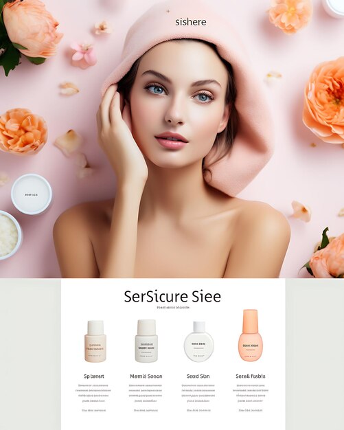 Photo design of skincare blog with expert advice fresh and clean color schem web poster flyer menu art