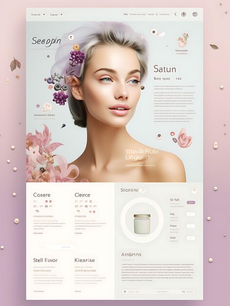 Photo design of skincare consultation platform calming and serene color sche web poster flyer menu art