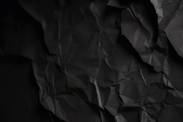 Design space black and dark crumpled paper textured background