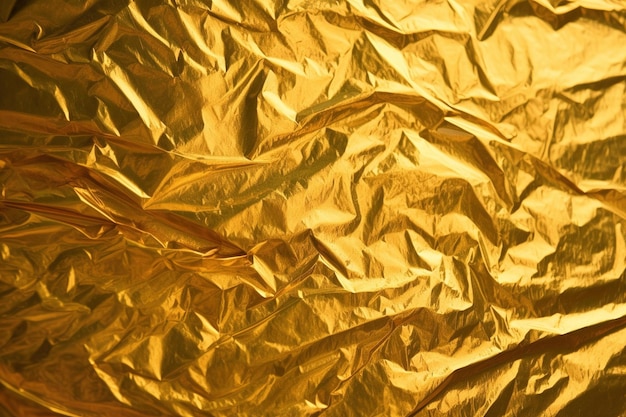 Design space gold crumpled foil paper textured background