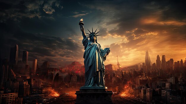 Photo design statue of liberty