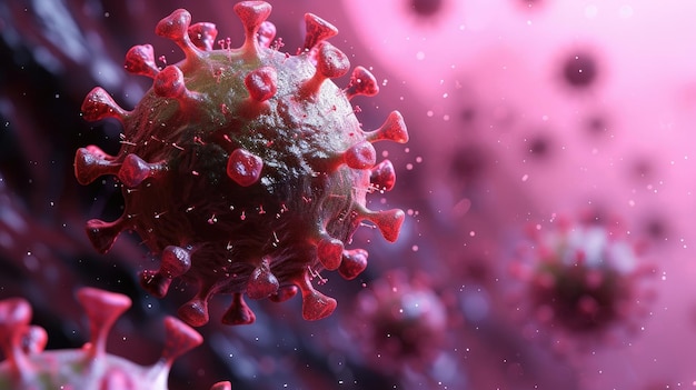 Дизайн фото для вируса ВИЧ в 3D-иллюстрации