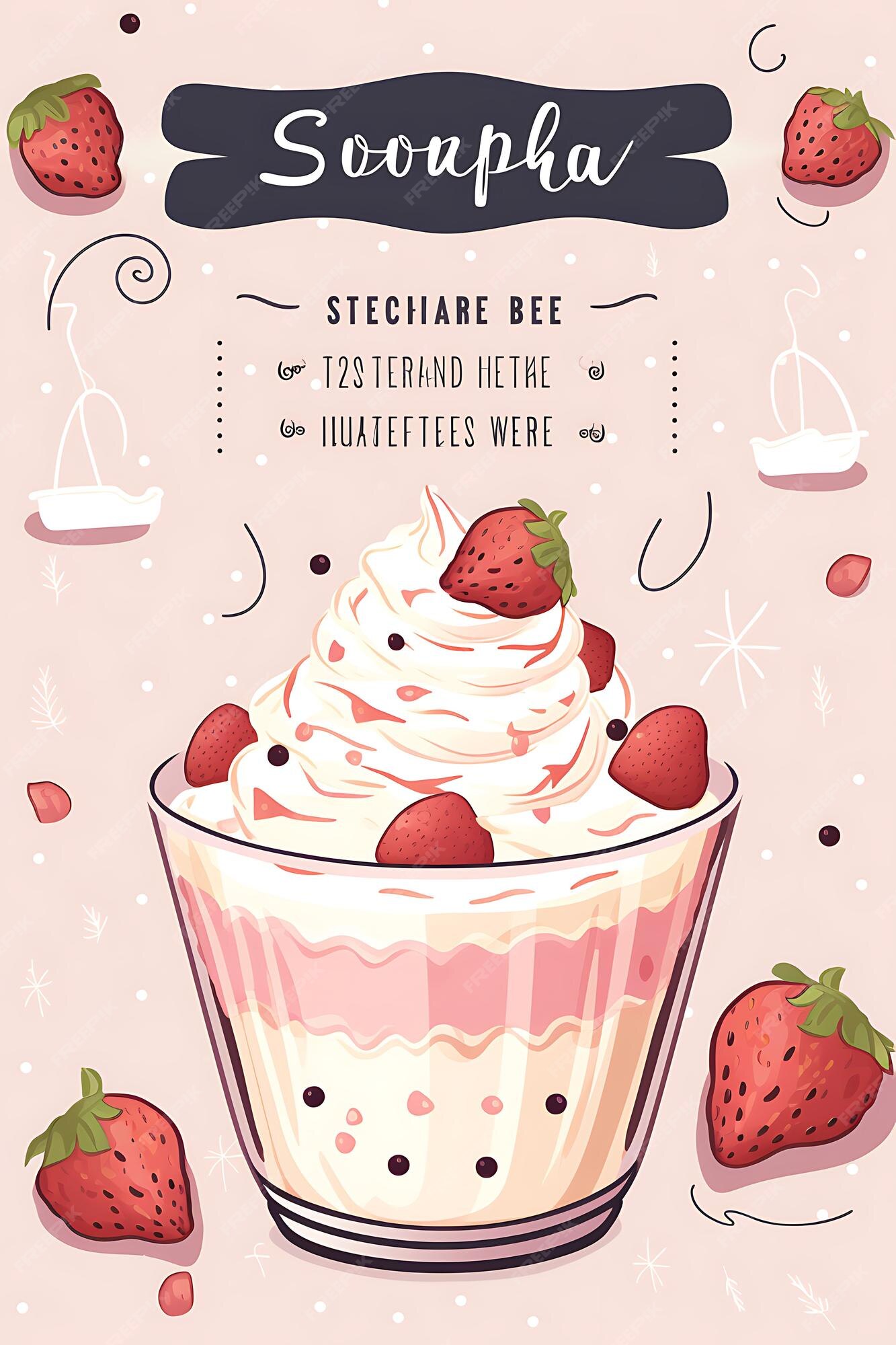 Premium AI Image Design Of Strawberry Shortcake Menu Blush Pink Color premium-ai-image-design-of-strawberry-shortcake-menu-blush-pink-color