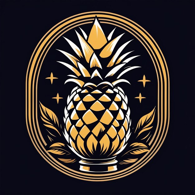design a t shirt with a minimalistic illustration of a pineapple representing hospitality and warm