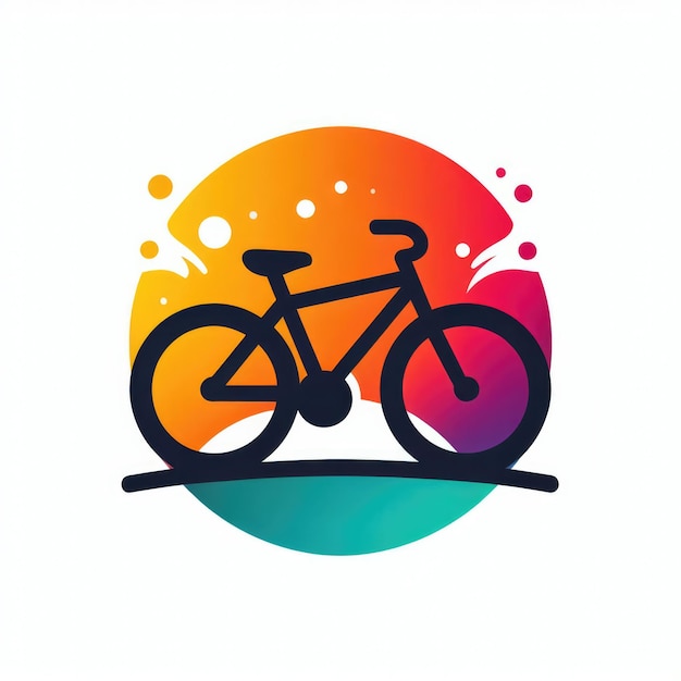 Foto modello di progettazione silhouette umana su bicicletta colorata