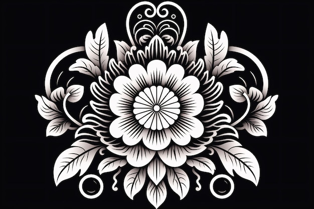 a design that has a flower on it