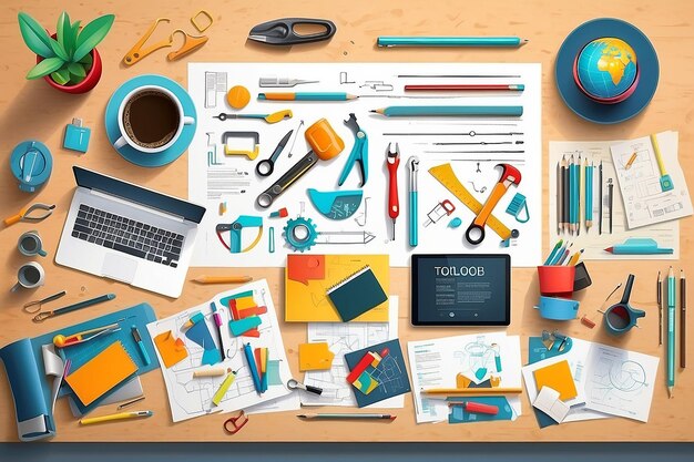 Design tools concept illustration